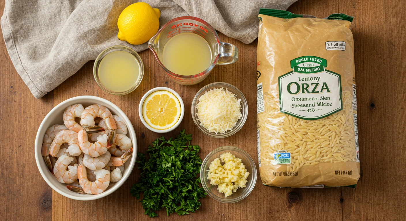 lemony orzo with shrimp