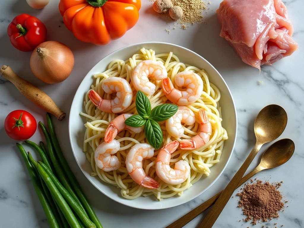 shrimp crab meat alfredo